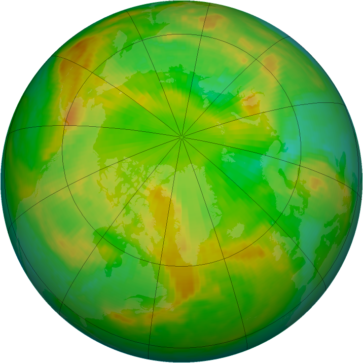 Arctic ozone map for 21 June 1998